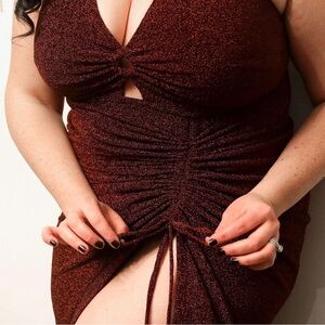 Sparkling Red Halter Dress NWOT